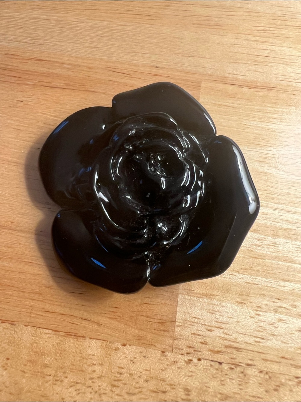 Fabulous black resin flower pin